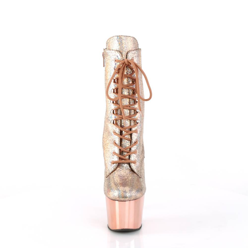 Pleaser - ADORE1020HM Plateau Laarzen, Paaldans schoenen - Roségoudkleurig